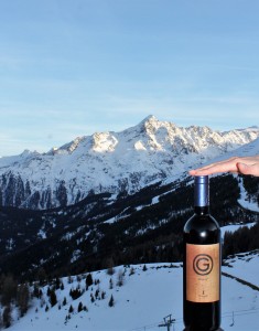Weinflasche im Hotel Alpenfriede